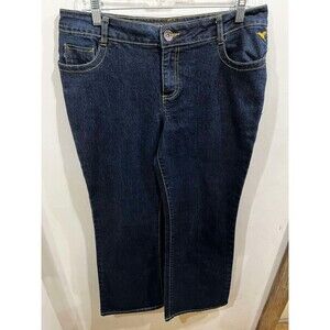 Grane Jeans Womens Juniors Size 15 Mid Rise Flared Denim Western Dark Wash